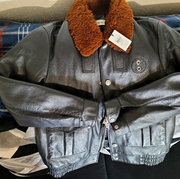 Coach lamb leather Bomber Jacket